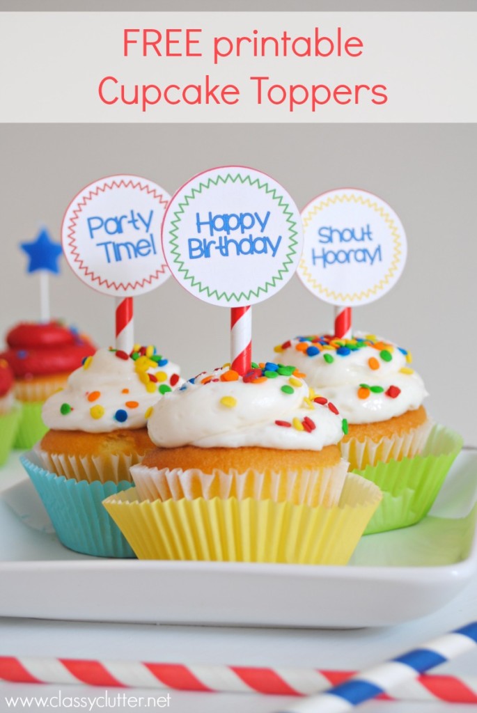 Free Printable Birthday Cupcake Toppers Classy Clutter